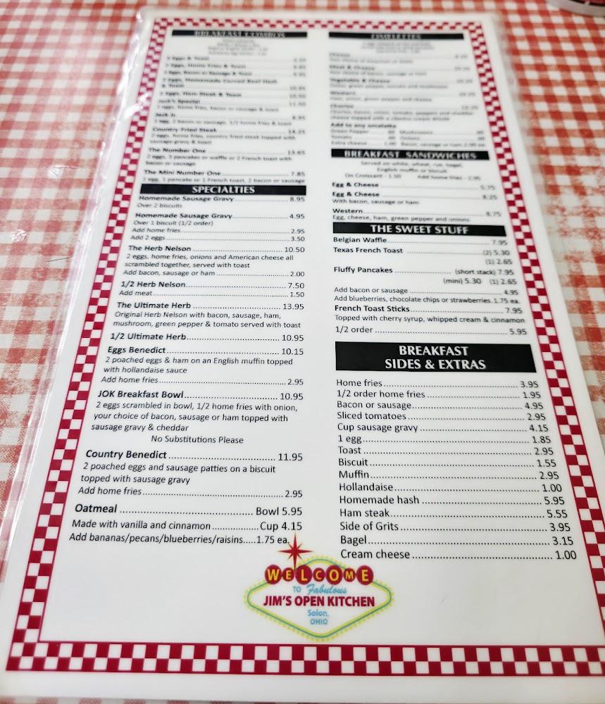 Jims Open Kitchen Menu image 2